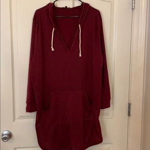 Charlotte Russe red mini sweater with hood